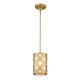 Arabella 1 Light Duo-Mount Mini Pendant Distressed Gold, Ivory Shade