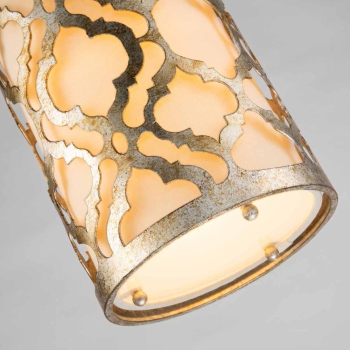 Arabella 1 Light Duo-Mount Mini Pendant Distressed Gold, Ivory Shade