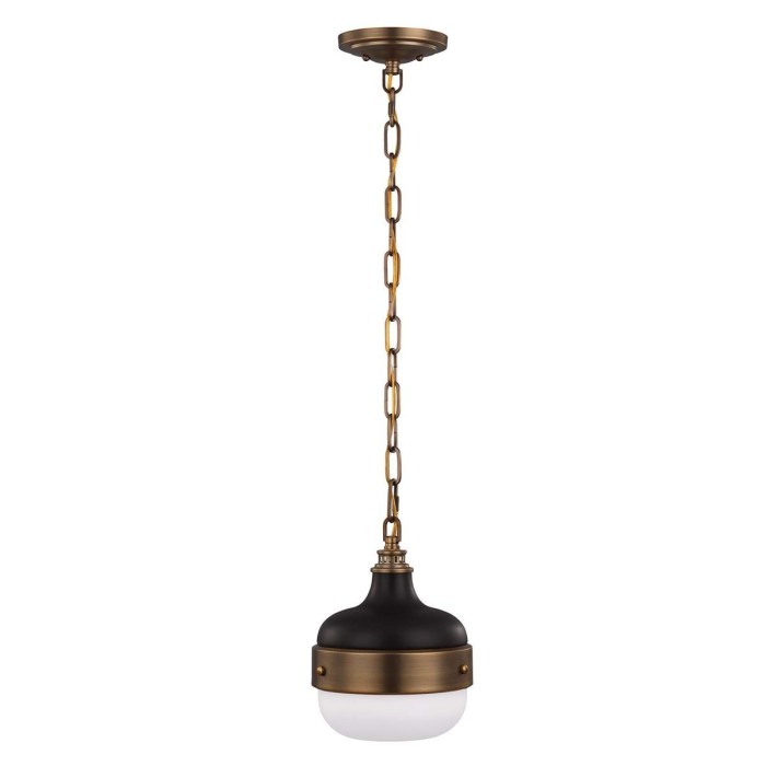 Cadence 1 Light Mini Pendant Dark Antique Brass/ Matte Black