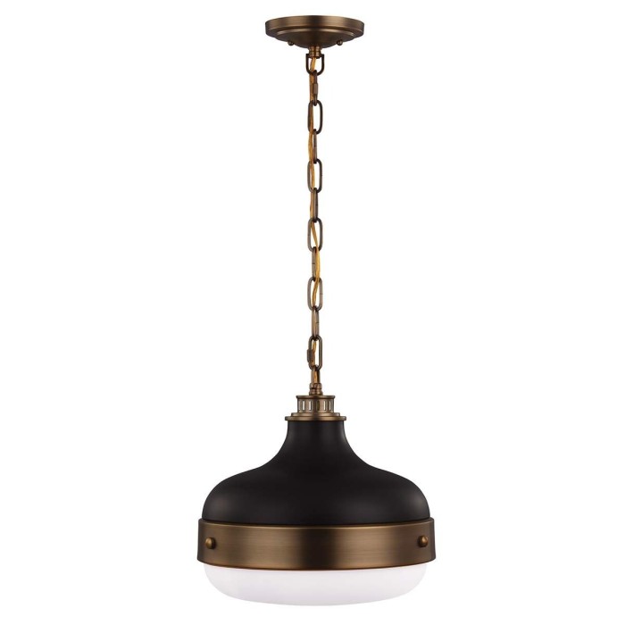 Cadence 2 Light Pendant Dark Antique Brass/ Matte Black