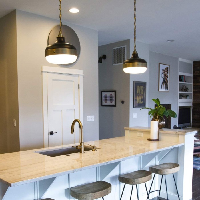 Cadence 2 Light Pendant Dark Antique Brass/ Matte Black
