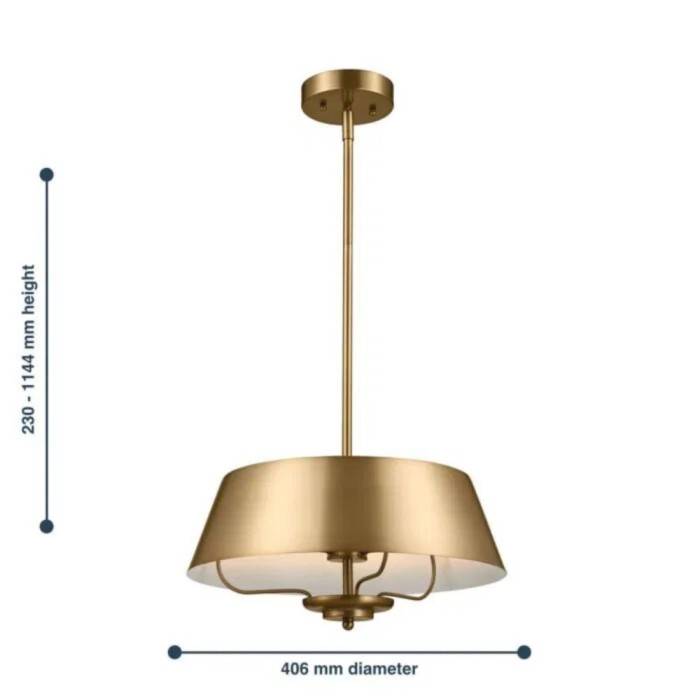 Luella 3lt Duo-Mount Pendant - Brushed Brass