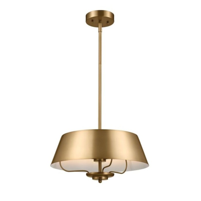 Luella 3lt Duo-Mount Pendant - Brushed Brass