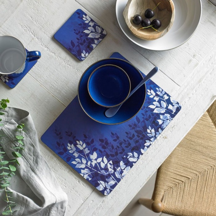 Colours Blue Foliage Coasters Set Of 6
