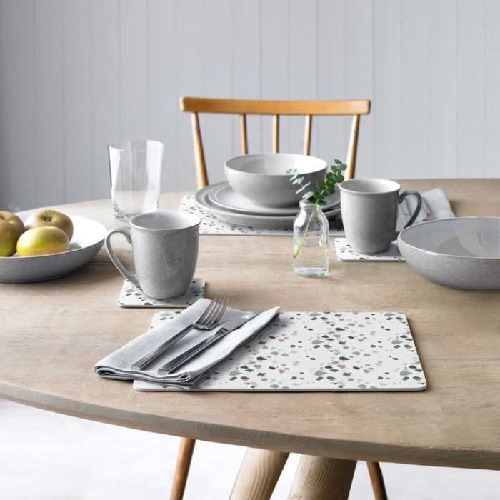 Elements Terrazzo Effect Neutrals Set Of 6 Placemats