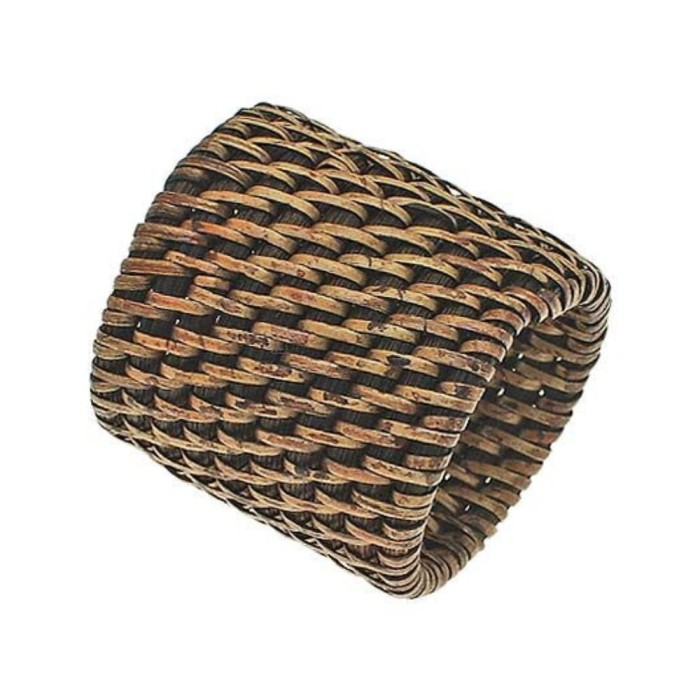 Rattan Napkin Ring Black	