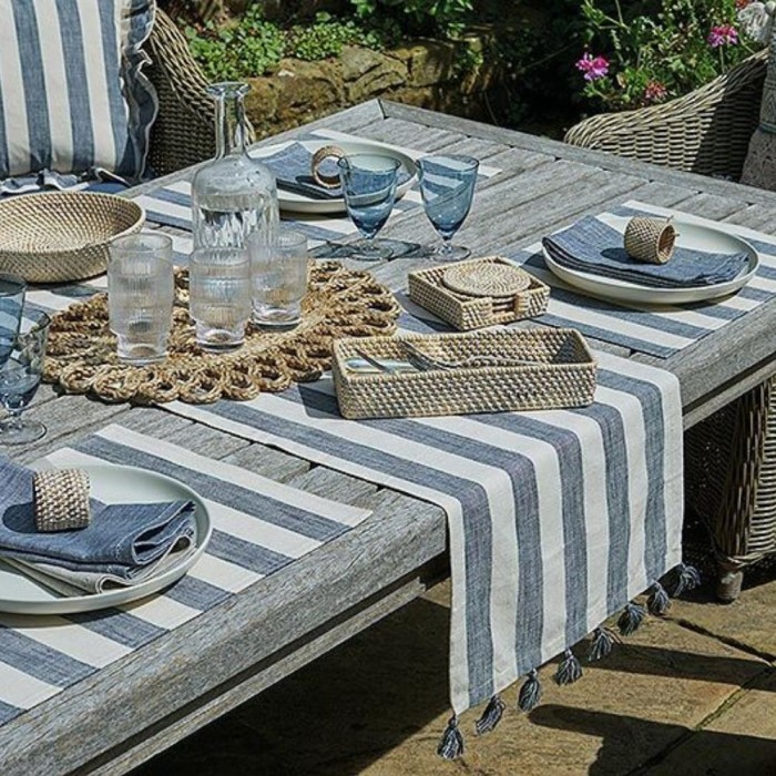 Wide Stripe Runner Flint Blue