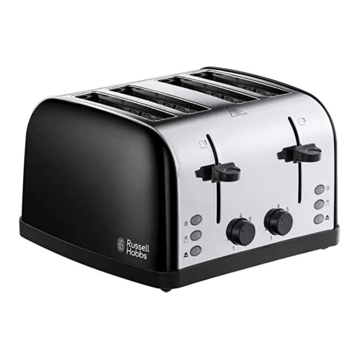 Stainless Steel 4 Slice Toaster | Black