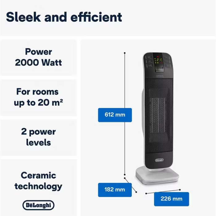 DeLonghi Bend Line Ceramic Fan Heater 2KW